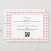 Klaar om Roze Frisdrankfles QR Code Baby Shower ui Kaart (Achterkant)