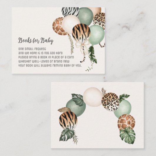 Klaar om Safari-boeken te Poppen voor Baby Kaart a (Voorkant / Achterkant)