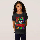 Klaar om school te besturen t-shirt (Voorkant volledig)