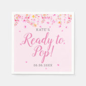 Klaar om te baren Baby Meisje Shower Roze Bloesem Servet (Voorkant)