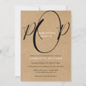 Klaar om te baren Baby Shower Chic Script Rustieke Kaart (Voorkant)