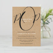 Klaar om te baren Baby Shower Chic Script Rustieke Kaart (Staand voorkant)