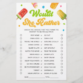 Klaar om te baren Baby Shower Zou zij liever... sp