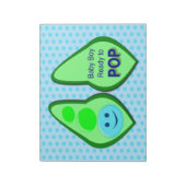 Klaar om te barsten Baby Boy Blauwe Erwt Notitieblok (Linkerzijde)