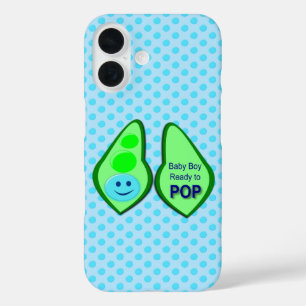 Klaar om te barsten Baby Boy Blue Erwt iPhone 16 Hoesje