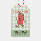 Klaar om te barsten Baby Shower Groen Gingham Beda Cadeaulabel (Achterkant)