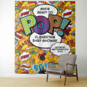 Klaar om te barsten Baby Shower Leuk Foto Achtergr Wandkleed (In situ)