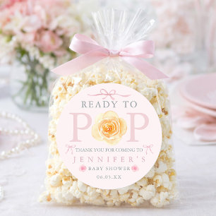 Klaar om te barsten Baby Shower Poptuit Zak Ronde Sticker