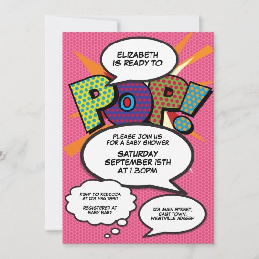 Klaar om te barsten Baby Shower Roze Meisje Modern Kaart (Voorkant)