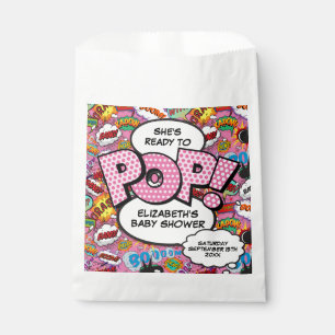 Klaar om te barsten Baby Shower Roze Stripboek Bedankzakje