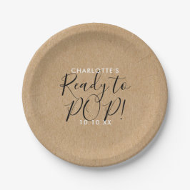 Klaar om te barsten Baby Shower Rustieke Kraft Chi Papieren Bordje
