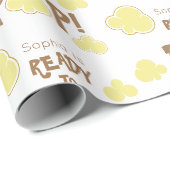 Klaar om te barsten Cute Popcorn Baby Shower Cadeaupapier (Rol Hoek)