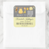 "Klaar om te barsten" gepersonaliseerde babyshower Vierkante Sticker (Tas)