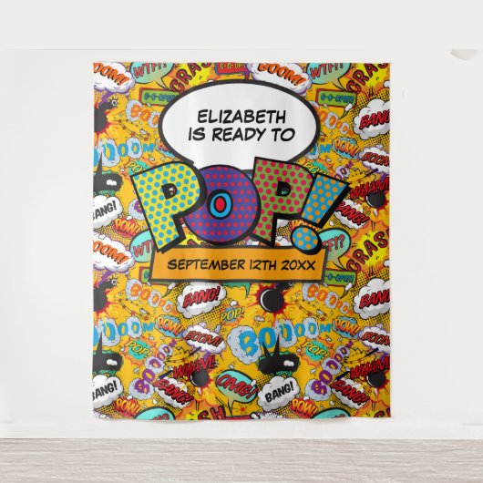 Klaar om te barsten leuk feestje voor baby foto ac wandkleed (Voorkant)