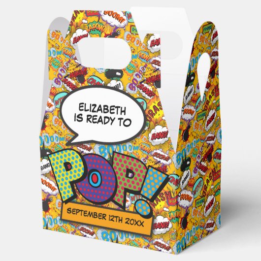 Klaar om te barsten Leuk modern stripverhaal babyf Bedankdoosjes (Geopend)