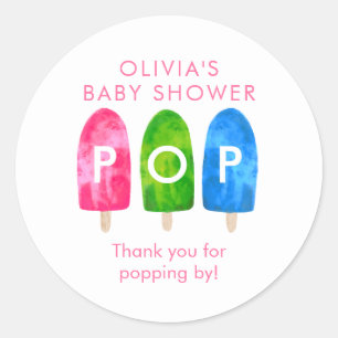 Klaar om te barsten Popsicle Baby Shower Bedankt Ronde Sticker