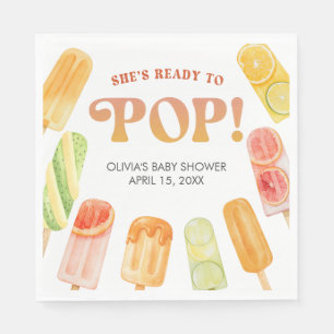 Klaar om te barsten Popsicle Baby Shower Papieren  Servet