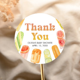 Klaar om te barsten Popsicle Baby Shower Ronde Sticker