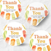 Klaar om te barsten Popsicle Baby Shower Ronde Sticker