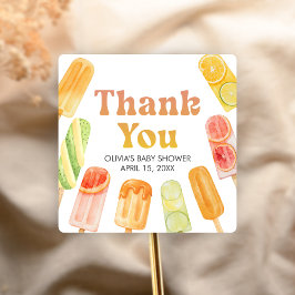 Klaar om te barsten Popsicle Baby Shower Vierkante Sticker