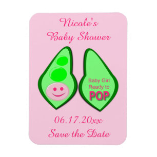 Klaar om te barsten Roze Erwt Baby Shower op Maat Magneet