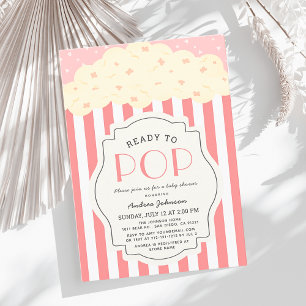 Klaar om te barsten Roze gestreepte meisje baby sh Kaart