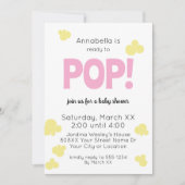 Klaar om te barsten Schattig meisje Roze popcorn b Kaart (Voorkant)