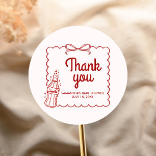 Klaar om te barsten Sodawater Baby Shower Ronde Sticker