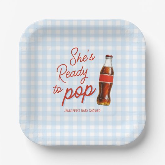 Klaar om te barsten Sodawater Cola Jongens babysho Papieren Bordje (Voorkant)