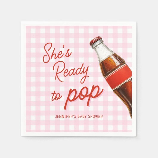 Klaar om te barsten Sodawater Cola Meisje Baby Sho Servet (Voorkant)