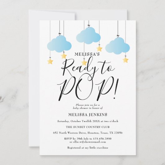 Klaar om te barsten Twinkle Twinkle Jongen Baby Sh Kaart (Voorkant)