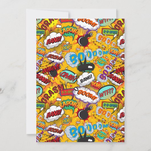 Klaar om te barsten Verjaardagsfeestje stripboek M Kaart (Achterkant)