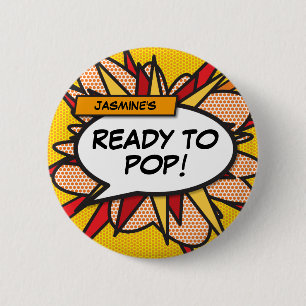 Klaar om te barsten Verjaardagsstripboek voor baby Ronde Button 5,7 Cm