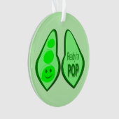 Klaar om te barsten Zwangere Groene Erwt Custom Ornament (voorkant)