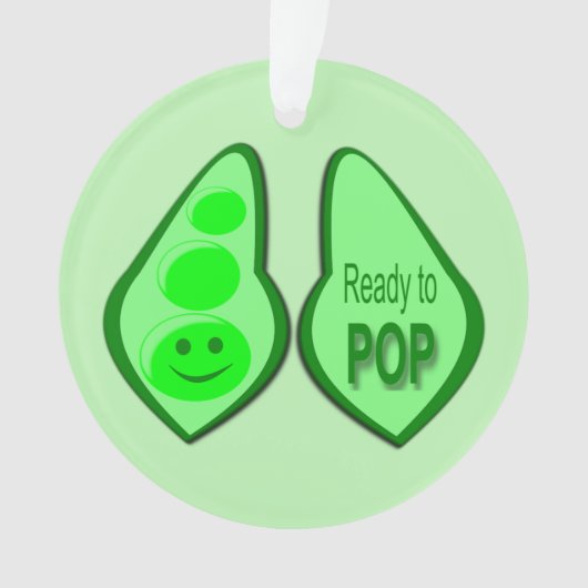 Klaar om te barsten Zwangere Groene Erwt Custom Ornament (voorkant)