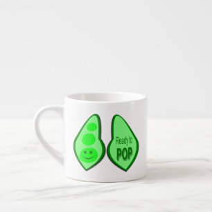 Klaar om te barsten Zwangere Groene Erwt Espresso Kop