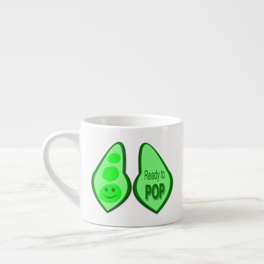 Klaar om te barsten Zwangere Groene Erwt Espresso Kop (Links)