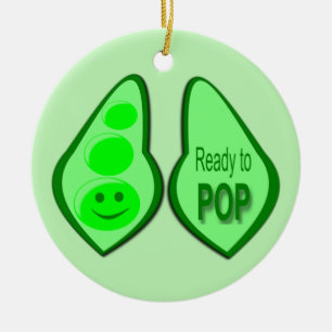 Klaar om te barsten Zwangere Groene Erwt Keramisch Ornament