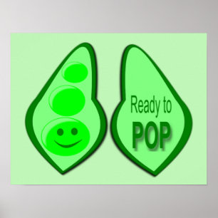 Klaar om te barsten Zwangere Groene Erwt Poster