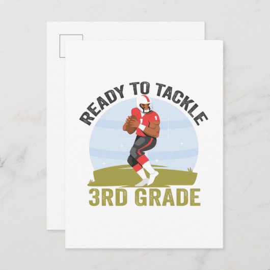 Klaar om te beginnen met 3e graad voetbal fantasy uitnodiging briefkaart (Voorkant / Achterkant)