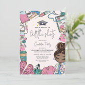 Klaar om te bellen Shots Nurse Graduation Party Kaart (Staand voorkant)