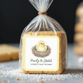 Klaar om te broeden Yellow Spring Chick Baby showe Vierkante Sticker