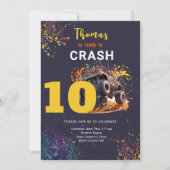 Klaar om te crashen monstertruck donkere verjaarda kaart (Voorkant)