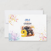 Klaar om te crashen monstertruck verjaardag bedankkaart (Achterkant)