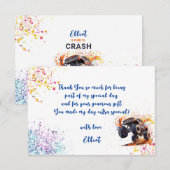 Klaar om te crashen monstertruck verjaardag bedankkaart (Voorkant / Achterkant)
