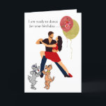 Klaar om te dansen Honden Dansers Personaliseren V Kaart<br><div class="desc">Klaar om te dansen voor je verjaardag met muzikale honden en tangodansers.</div>