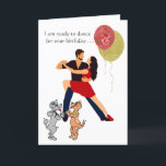Klaar om te dansen Honden Dansers Personaliseren V Kaart<br><div class="desc">Klaar om te dansen voor je verjaardag met muzikale honden en tangodansers.</div>