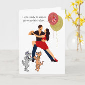 Klaar om te dansen voor je verjaardag kaart (Gele Bloem)