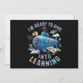 Klaar om te duiken in Learning Back School Submari Kaart (Voorkant)