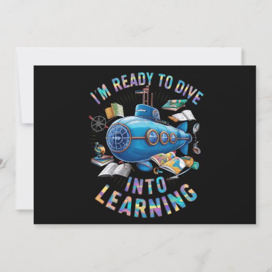 Klaar om te duiken in Learning Back School Submari Kaart (Voorkant)
